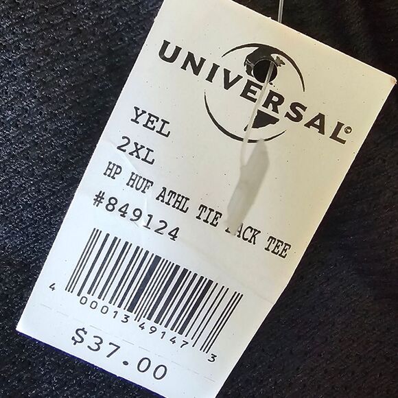 Hufflepuff Hogwarts Tie Back Athletic Tee Sz 2x Yellow Black Split Color NWT - Picture 14 of 16